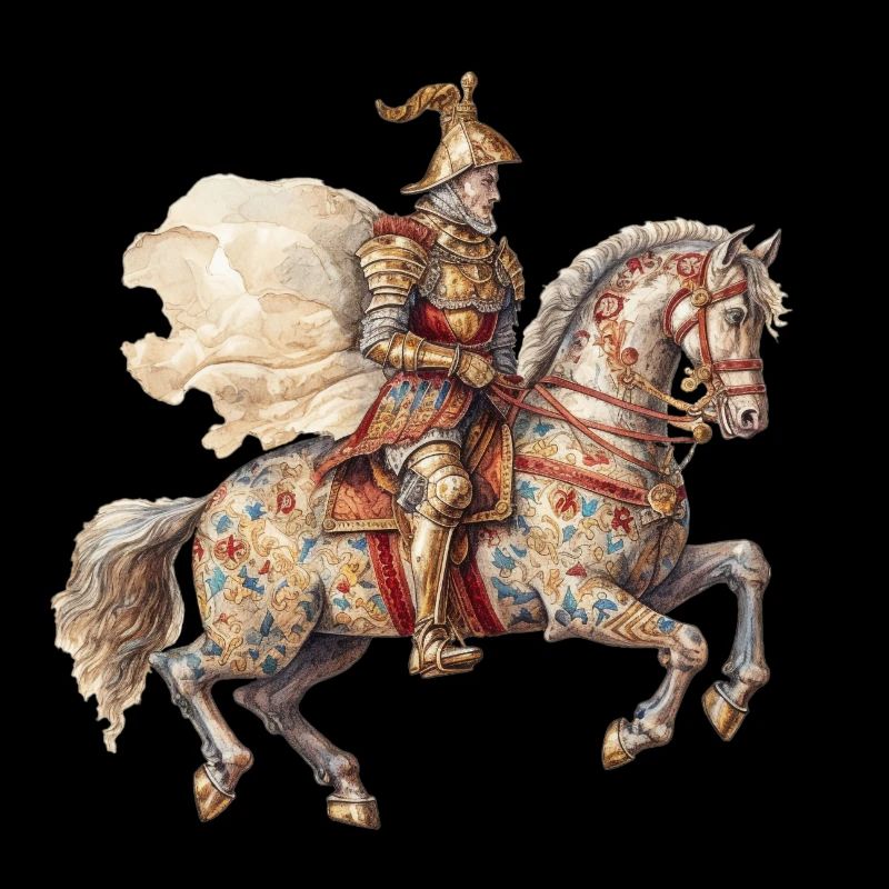 Chevalier à cheval, Moyen Âge