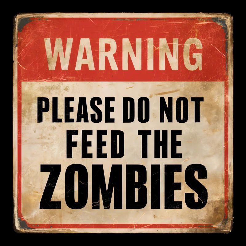 Warning Don't Feed Zombies Warning Sign