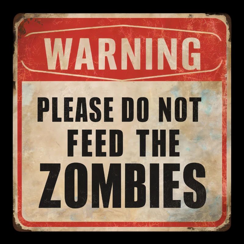 Warning Don't Feed Zombies Warning Sign