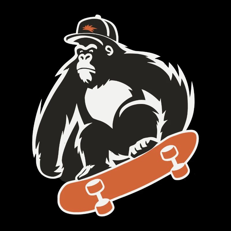 Skateboard, Skateboarder, Skater, Gorilla, Monkey, Animal