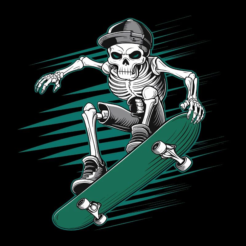 Skeleton Skull Skater Skateboarder Skateboarder
