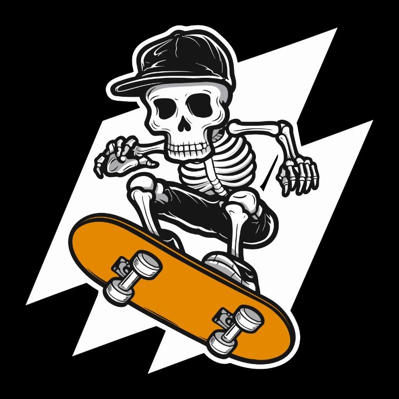 Skeleton Skull Skater Skateboarder Skateboarder
