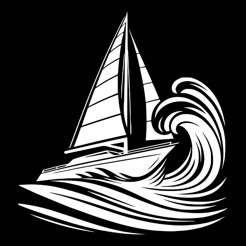 Voilier rapide dans les vagues