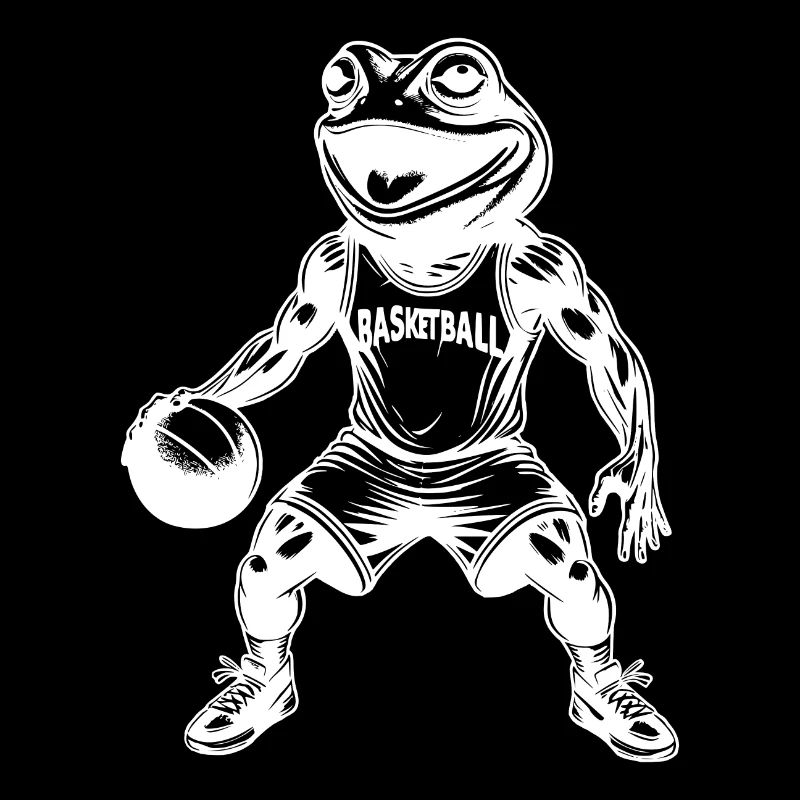 Drôle de grenouille de compétition d’entraînement de basket-ball