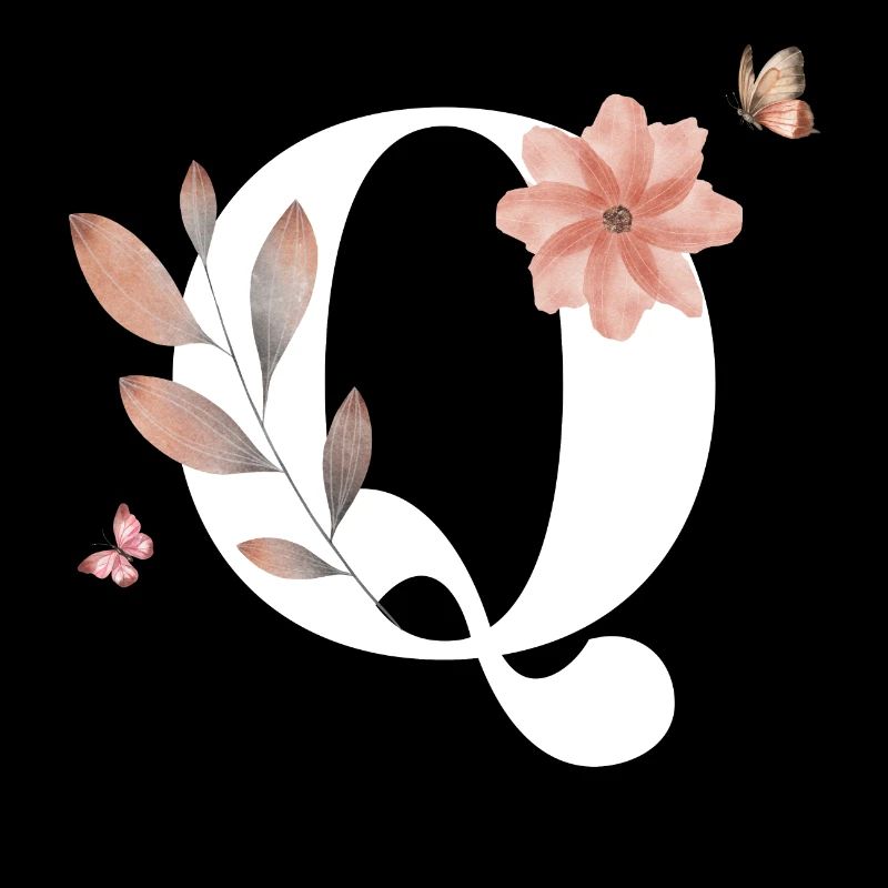 Buchstabe q Wildblumen Aquarelle