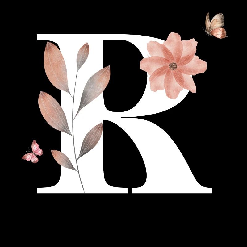 Buchstabe r Wildblumen Aquarelle