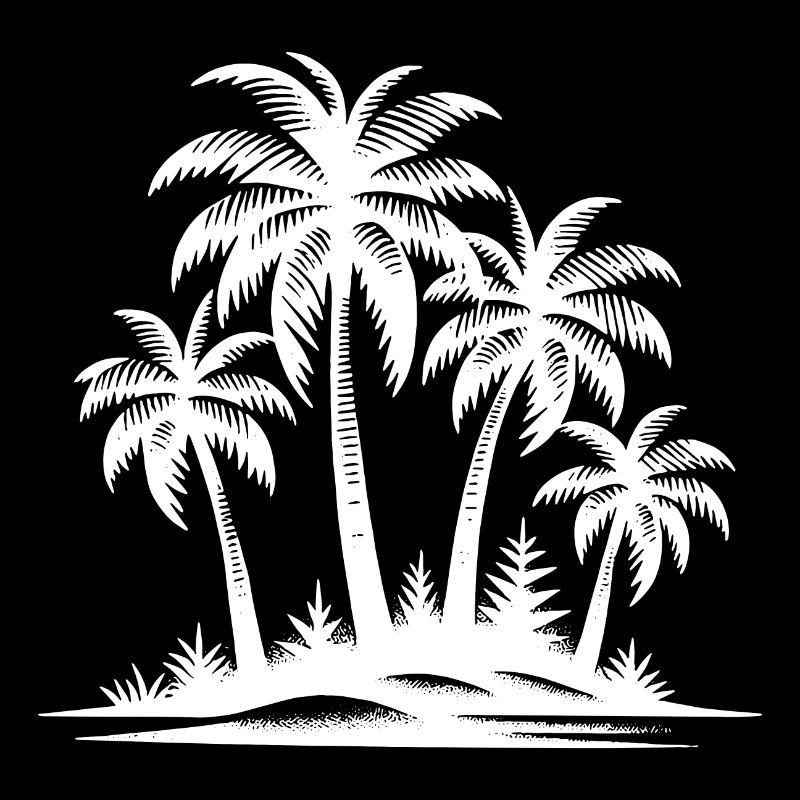 Tropical palm trees and beach
