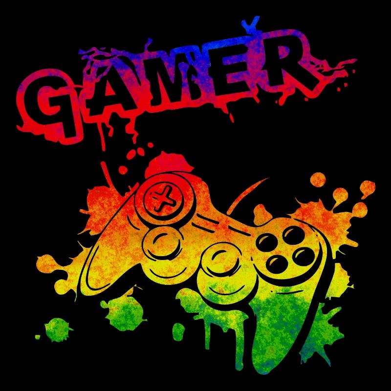 Gamer Game Play Online Computer Gaming Arcade Neon