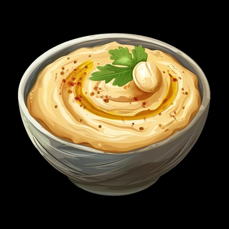 Oriental hummus bowl with parsley