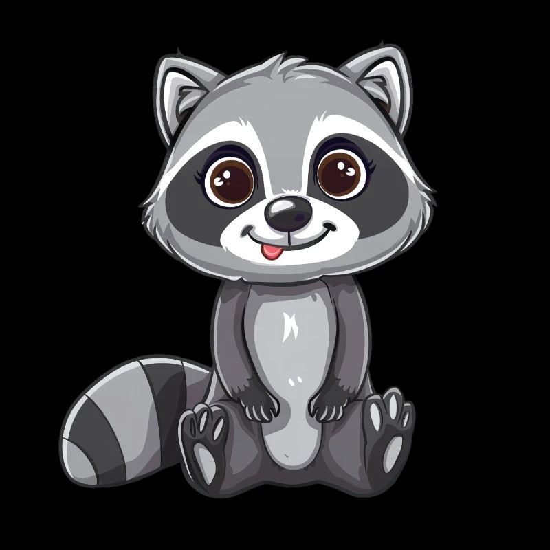 Cute raccoon with big eyes