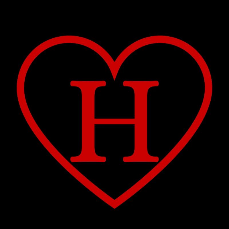 Buchstabe h rotes Herz