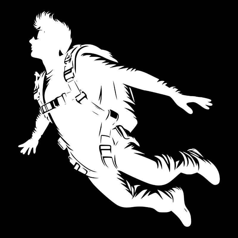 Parachutist man doing a parachute jump