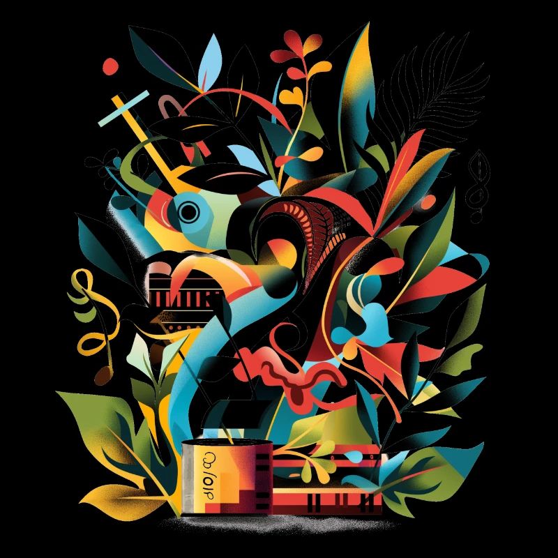 Plantes et musique - Impression de mode de haute qualité