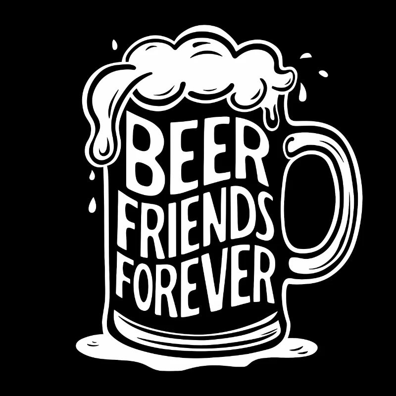 Chope à bière disant des amis de bière pour toujours