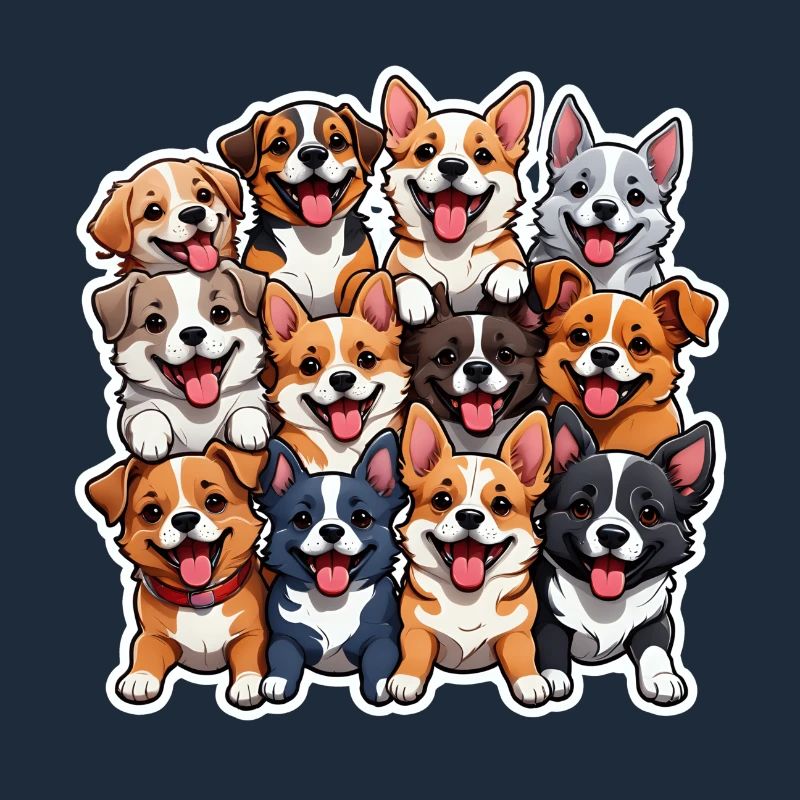 Collage de chiens heureux