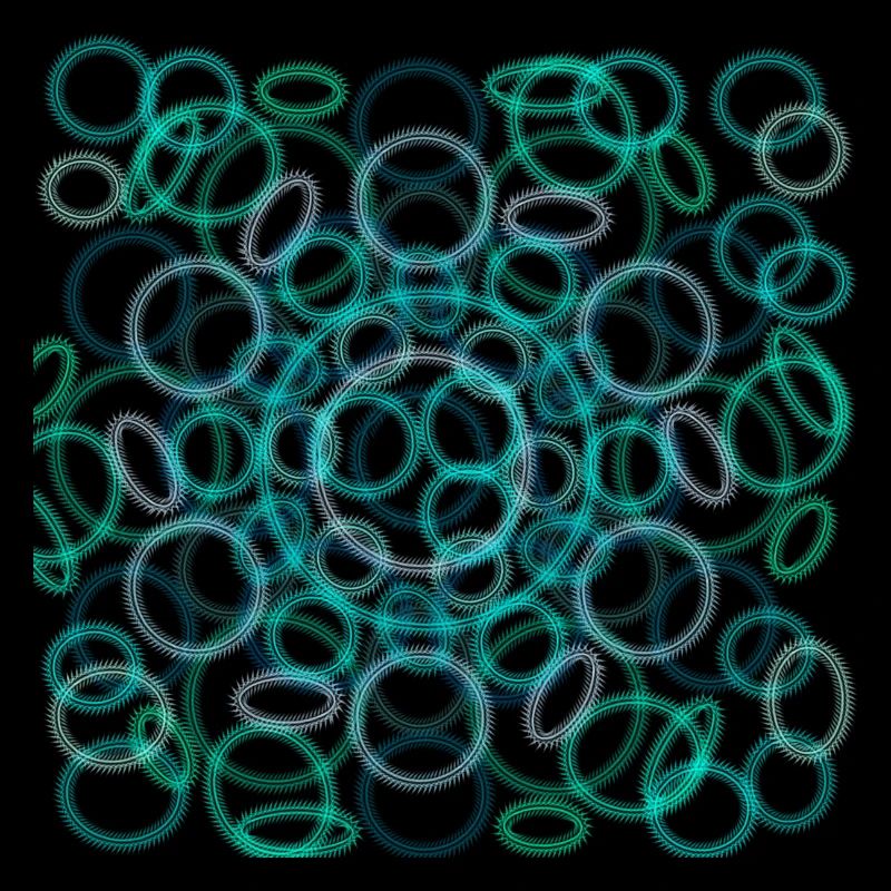 Abstract circles design on black background