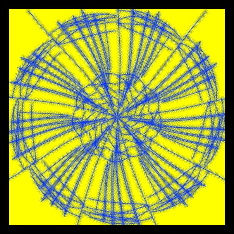 geometrisches Design in Blau und Gelb