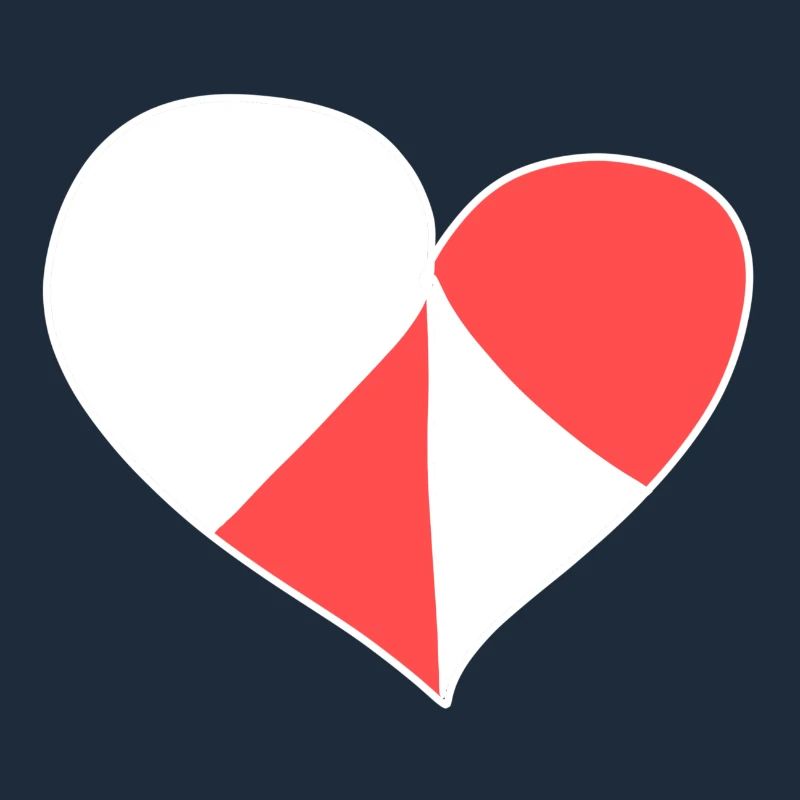 herz symbol vier teile liebe rot