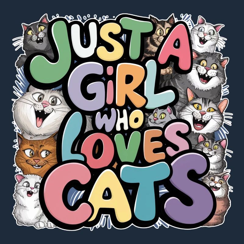 Nur ein Mädchen, das Katzen liebt
