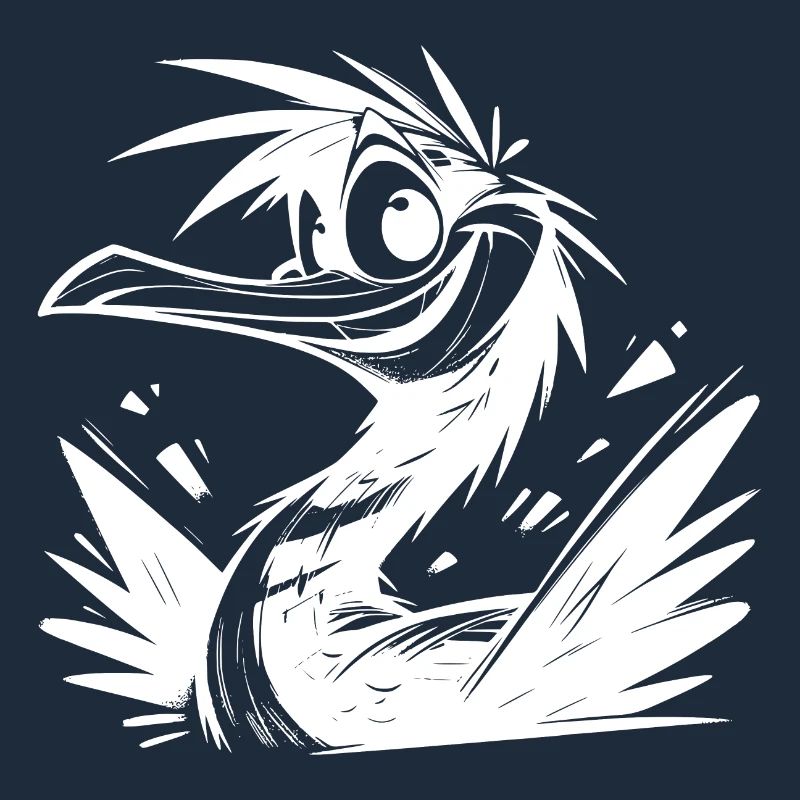 Cute Cormoran Bath Day Pencil Sketch