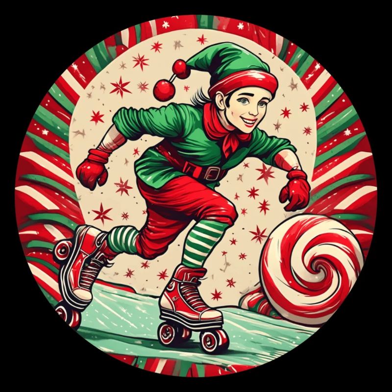 Christmas elf inline skating