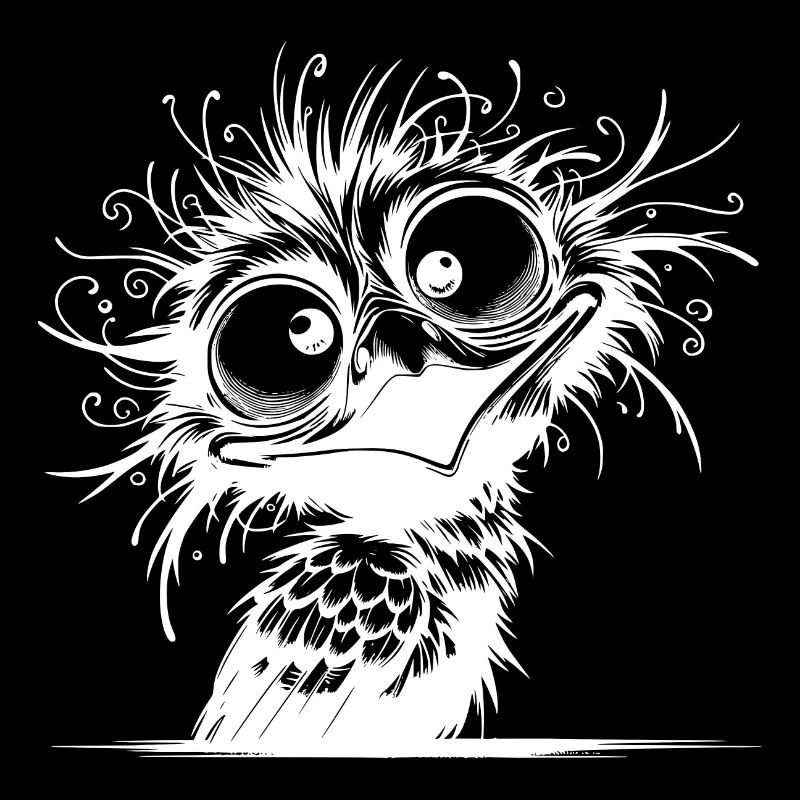 Drôle bizarre oiseau fou