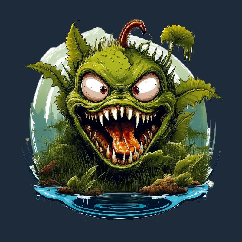 Wild angry carnivorous plant