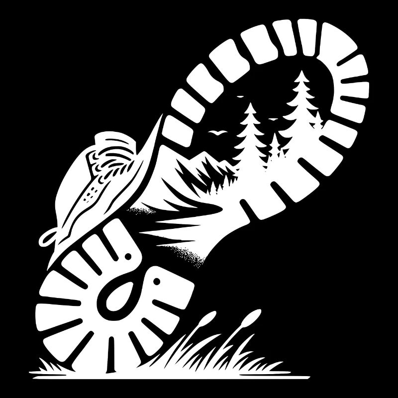 Hiking boots with nature profile for hikers