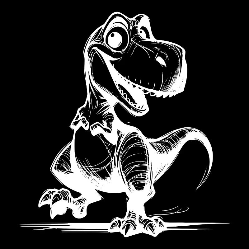 Dino de bonne humeur riant T-Rex sketch