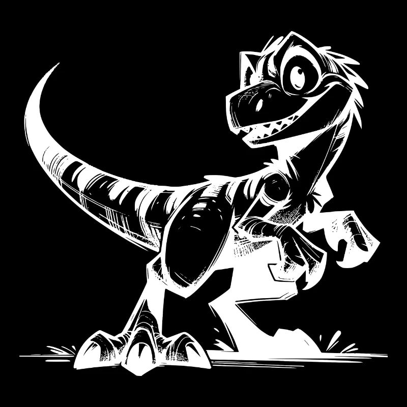 Bissiger Raptor Dinosaurier Spass Skizze