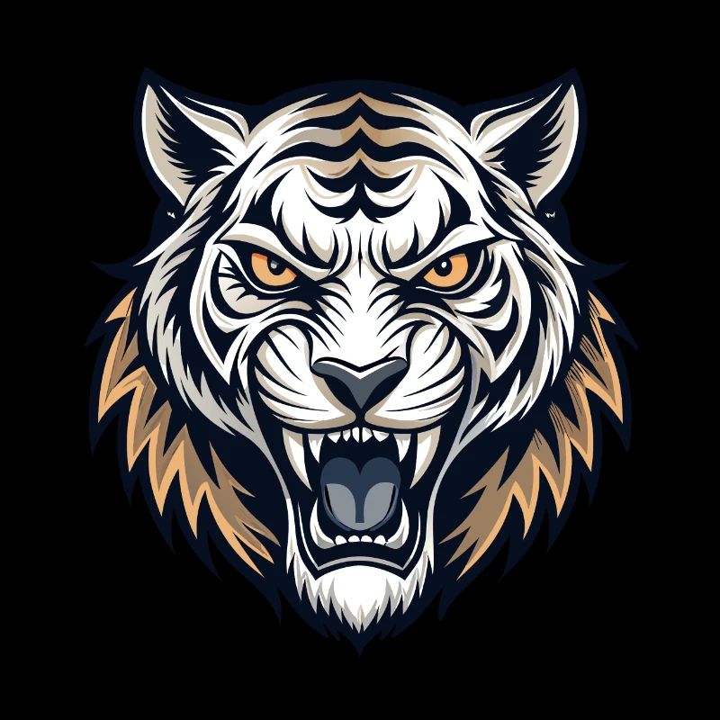 Powerful tiger head