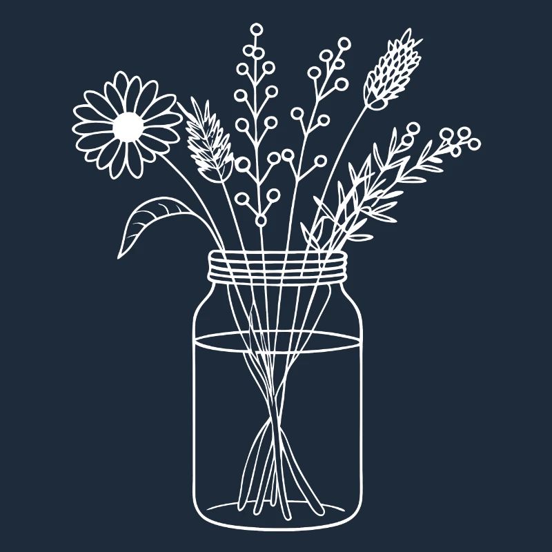 Fleurs dans un bocal à vis