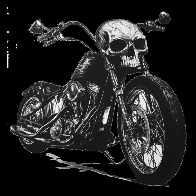 Motorrad mit Totenkopf