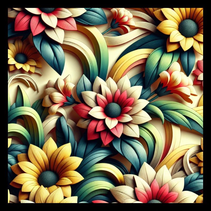 Blumenmuster 3D Effekt