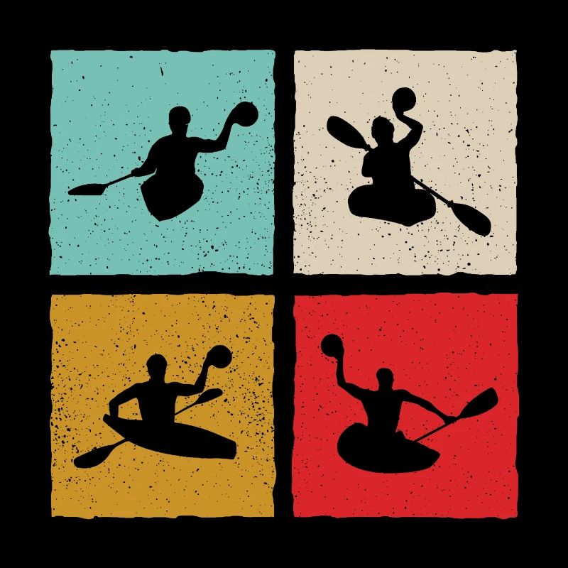 Canoe Polo Canoe Polo Player Retro Style