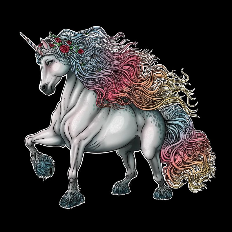 Unicorn with rainbow hair