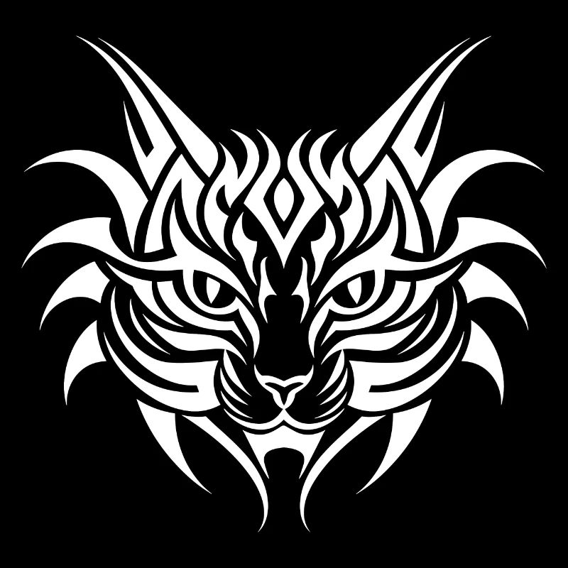 Chat Animal de compagnie Tribal Tattoo