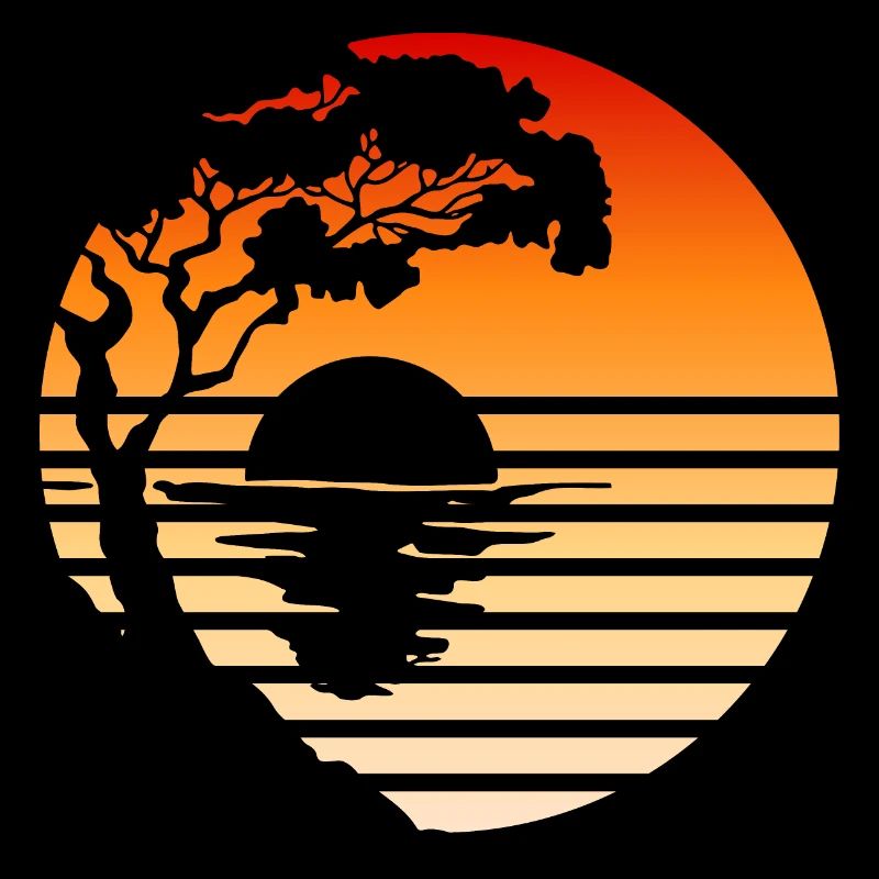 Minimalist Sunset Silhouette – Tranquil Nature Art