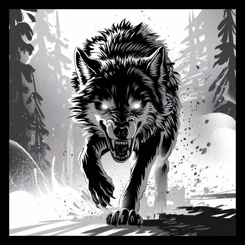 Wolf Animal Vector Nature Illustration Design Wild