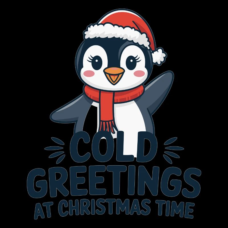 Cool greetings at Christmas time – Penguin