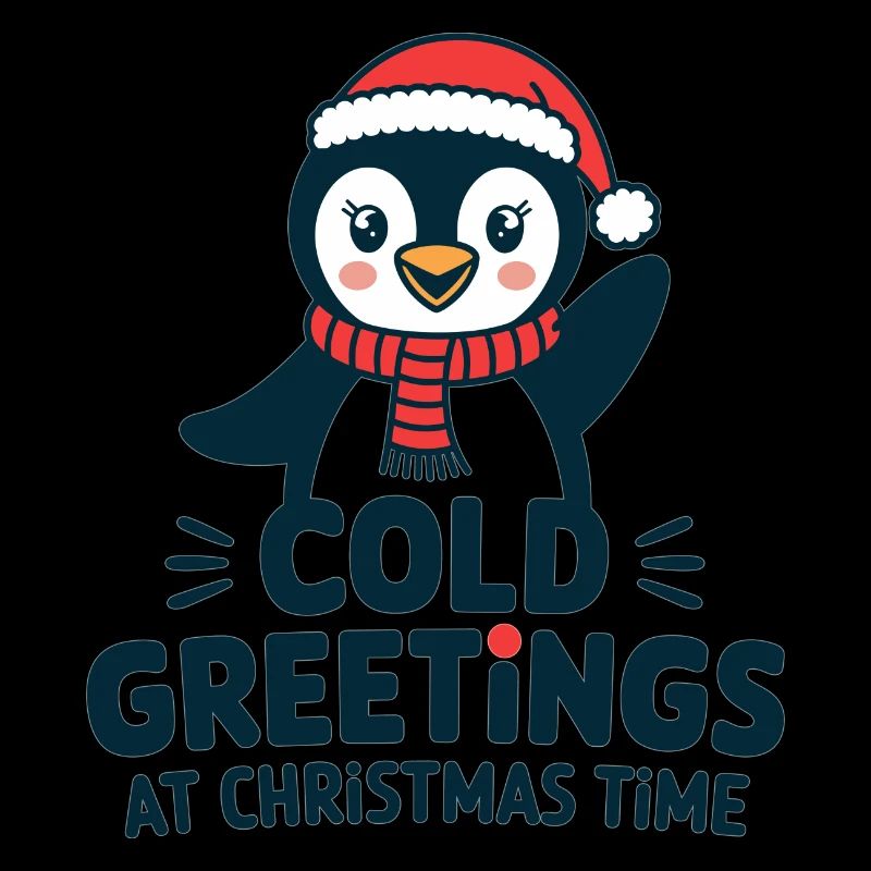 Cool greetings at Christmas time – Penguin