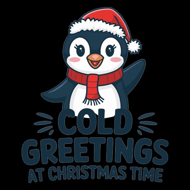 Cool greetings at Christmas time – Penguin
