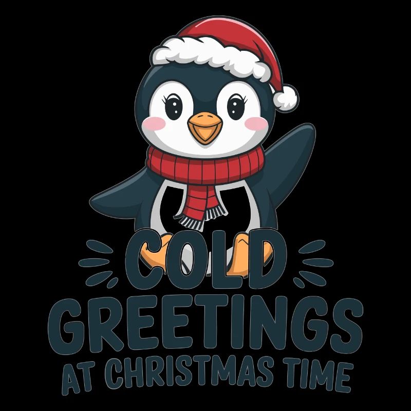 Cool greetings at Christmas time – Penguin