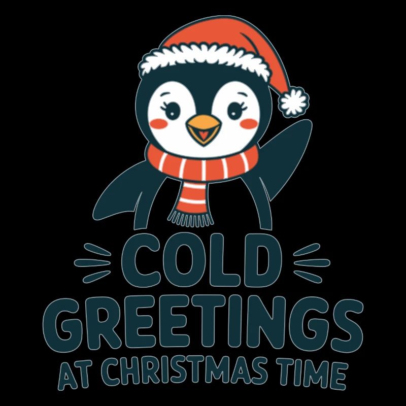 Cool greetings at Christmas time – Penguin