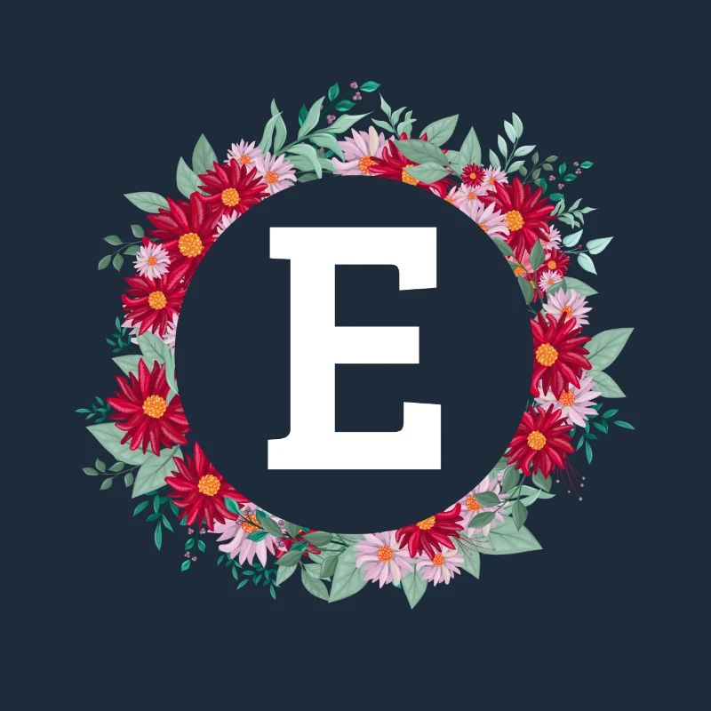 Buchstabe e Blumenkranz