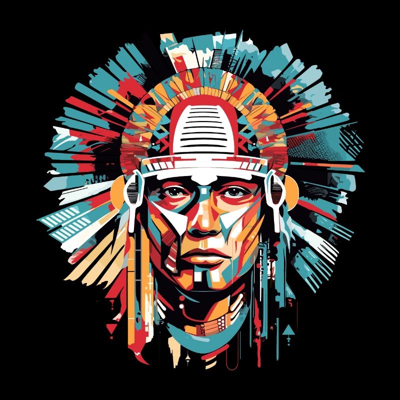 Ancien Aztec Warrior Mystical Abstract