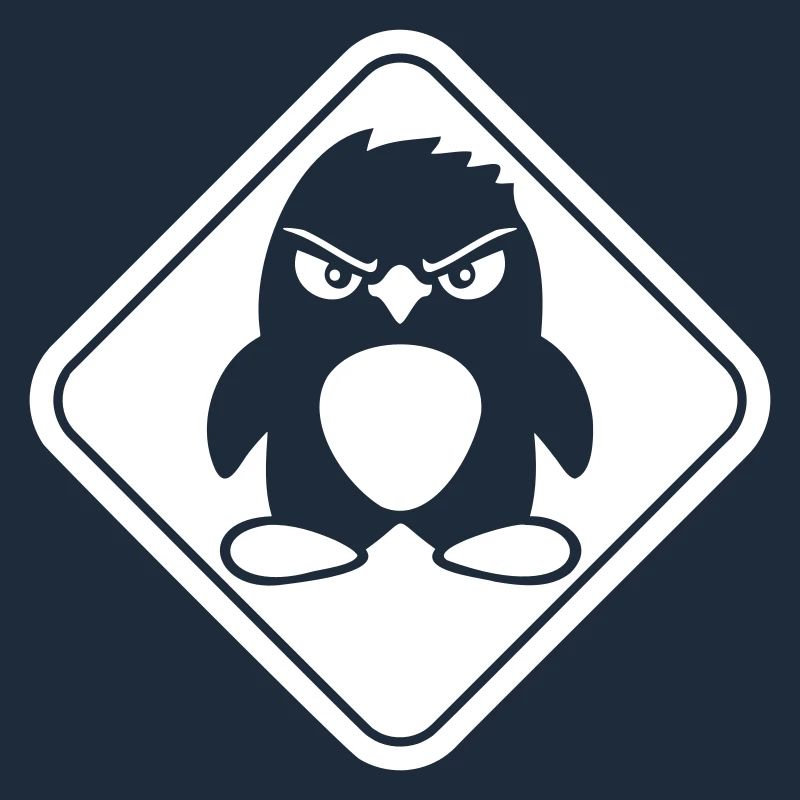Penguin Evil Danger Sign Caution Cool