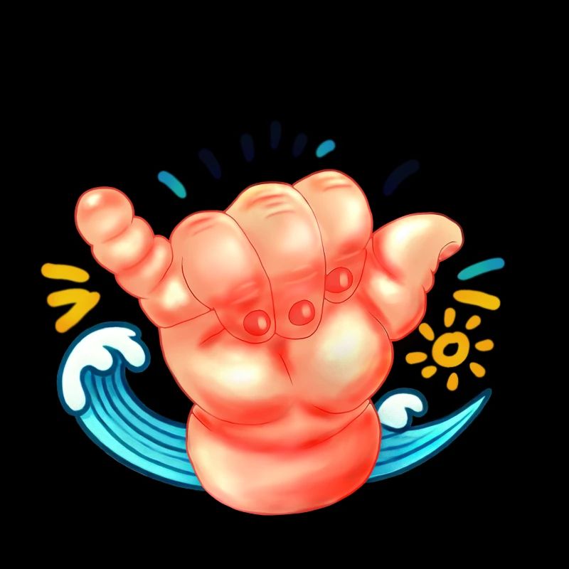 Vibrating and Tropical Shaka Hand