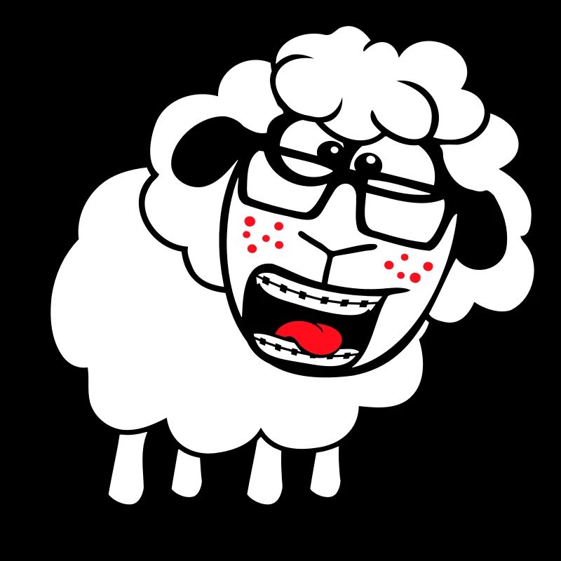 Sheep Nerd Hornglasses Glasses Clasp Geek Smart