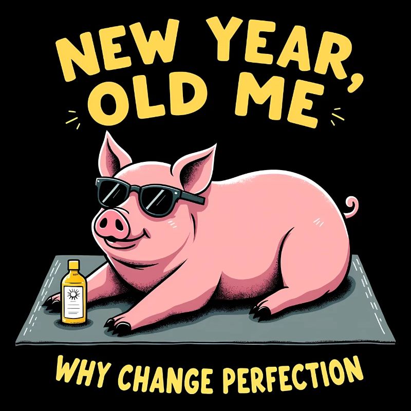 Neujahr Ich Lustiger Witz Schwein Entspannend